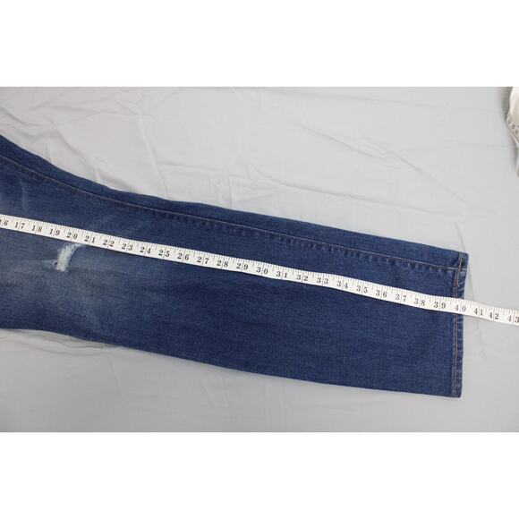 Old Navy Jeans Women's Size 16 Regular Blue Sweetheart Denim Straight Distressed - Picture 9 of 10